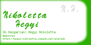 nikoletta hegyi business card